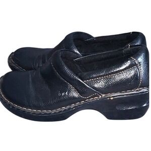b.o.c‎ Black Leather Clogs Comfort Slip On Shoes Casual Womens Size 7.5